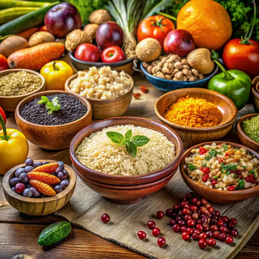 ข้าวกล้องหอมด้วยผักผลไม้สด